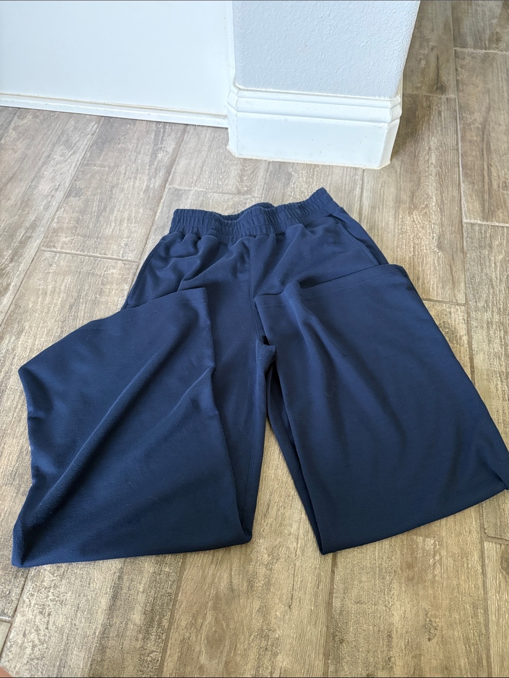 Navy Blue Pull-On Wide Leg Sweats